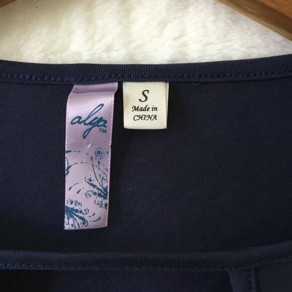 Alya Blue Cut Out Embellished Blouse - Picture 3 of 13